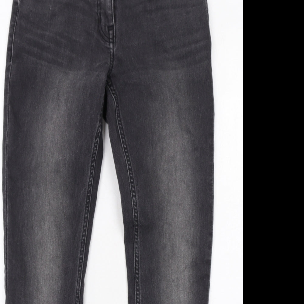 NEXT Womens Grey Cotton Skinny Jeans Size 12 Regular Zip