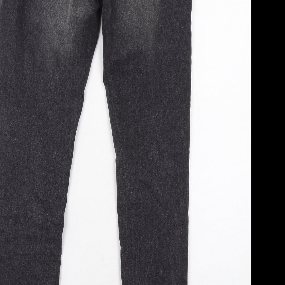 NEXT Womens Grey Cotton Skinny Jeans Size 12 Regular Zip