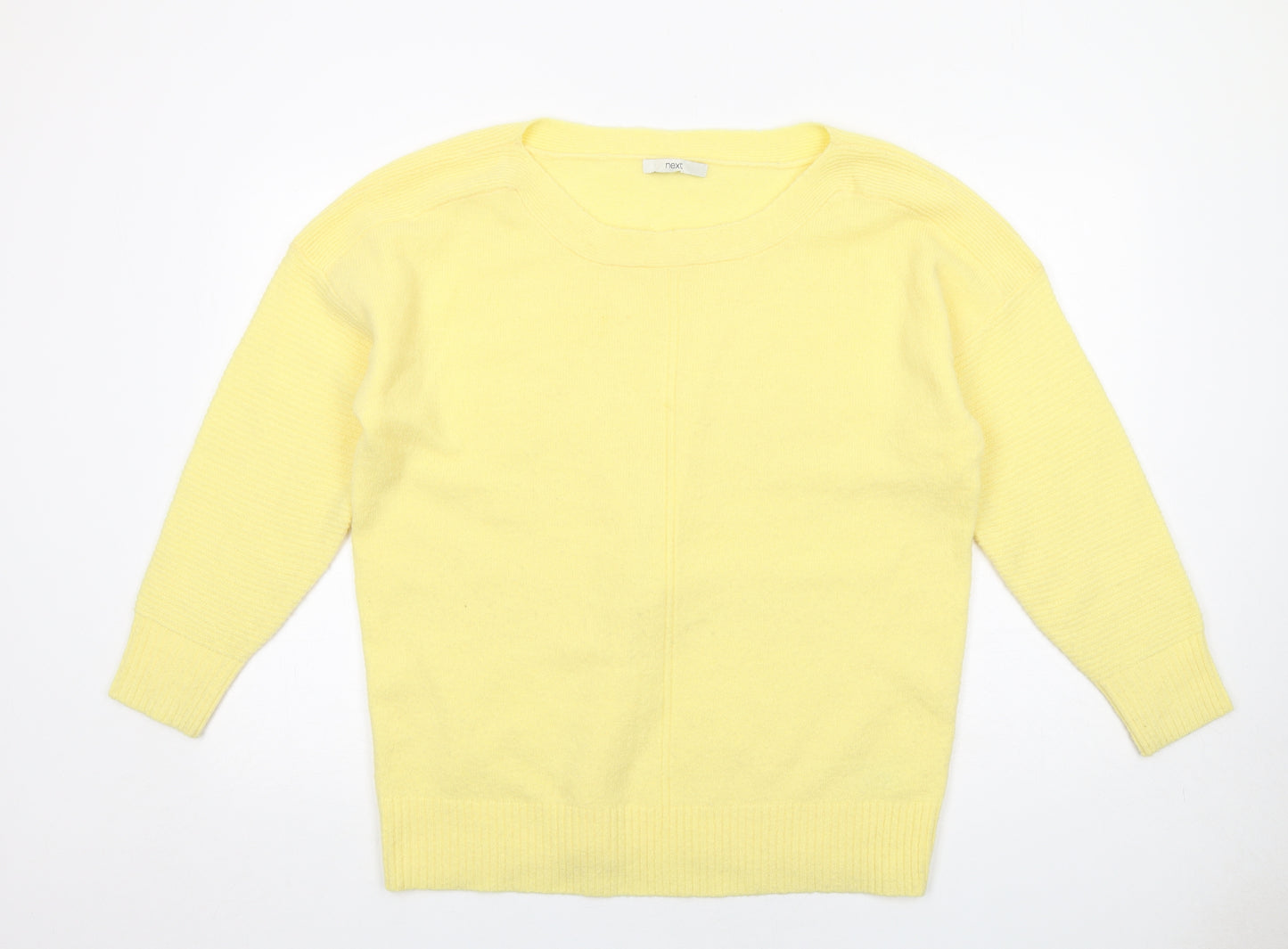 NEXT Womens Yellow Round Neck Acrylic Pullover Jumper Size L