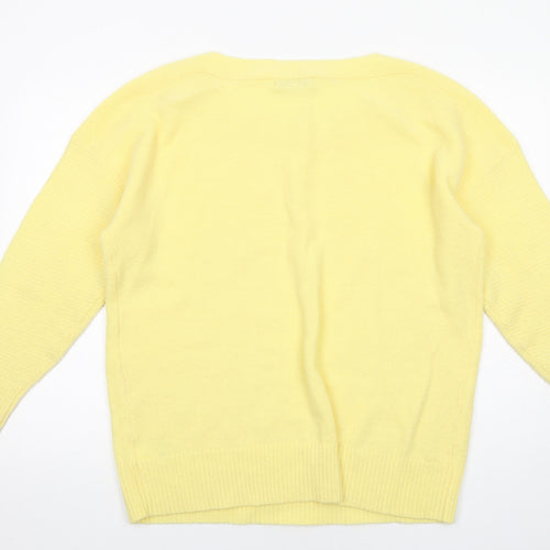 NEXT Womens Yellow Round Neck Acrylic Pullover Jumper Size L