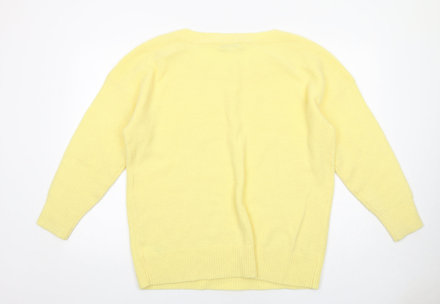 NEXT Womens Yellow Round Neck Acrylic Pullover Jumper Size L