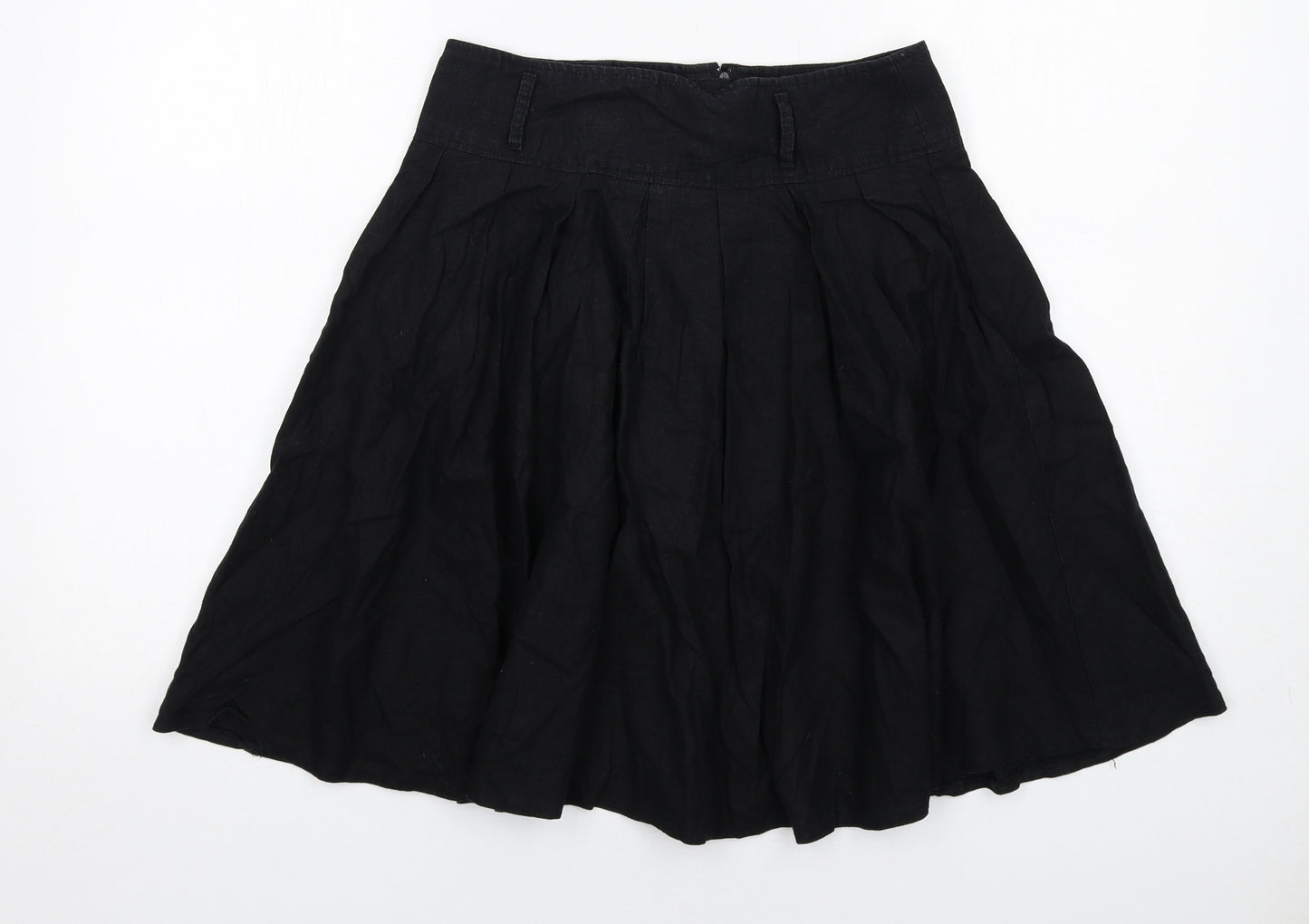 Dorothy Perkins Womens Black Linen Tulip Skirt Size 10 Zip