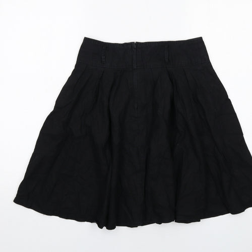 Dorothy Perkins Womens Black Linen Tulip Skirt Size 10 Zip
