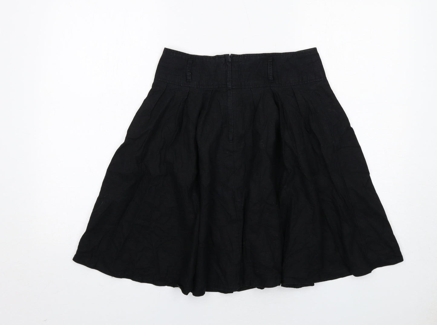 Dorothy Perkins Womens Black Linen Tulip Skirt Size 10 Zip
