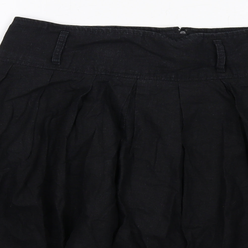 Dorothy Perkins Womens Black Linen Tulip Skirt Size 10 Zip