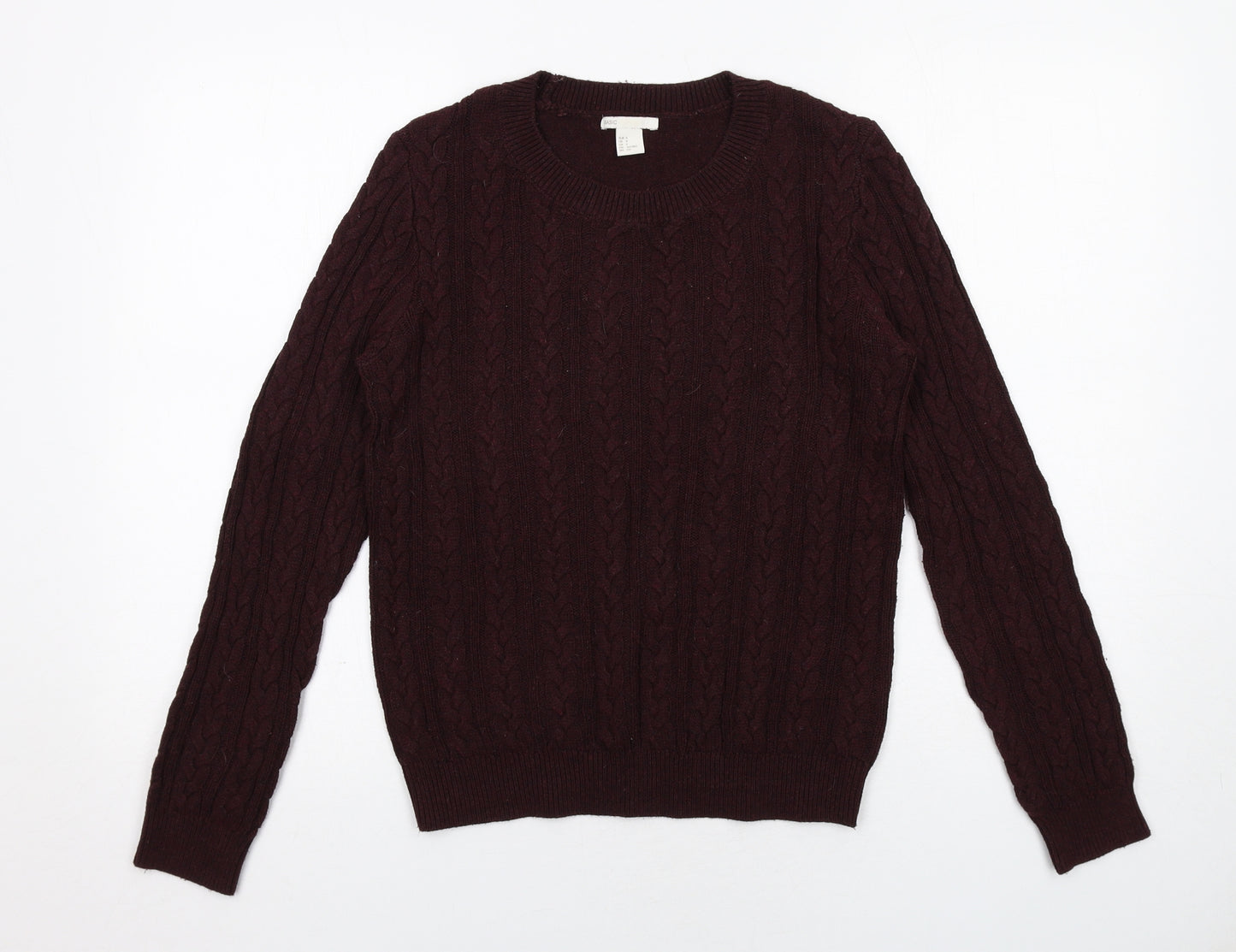 H&M Womens Purple Round Neck Acrylic Pullover Jumper Size S