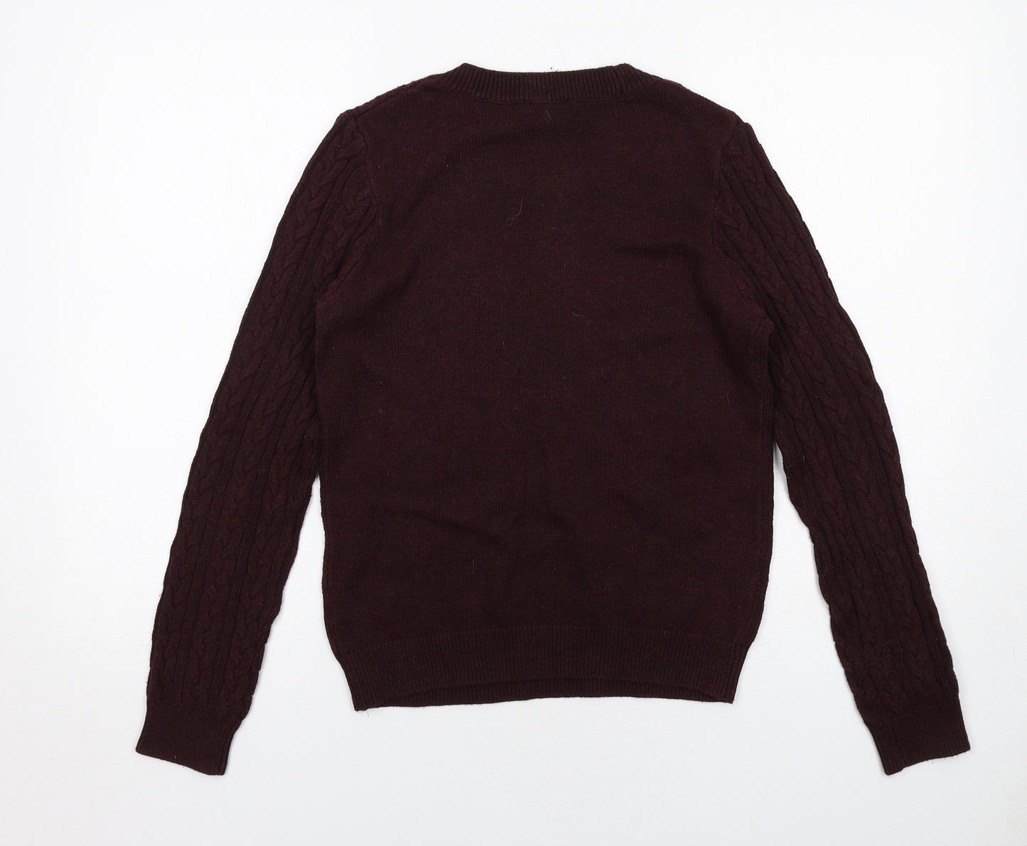 H&M Womens Purple Round Neck Acrylic Pullover Jumper Size S
