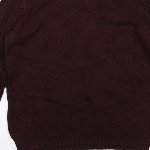 H&M Womens Purple Round Neck Acrylic Pullover Jumper Size S