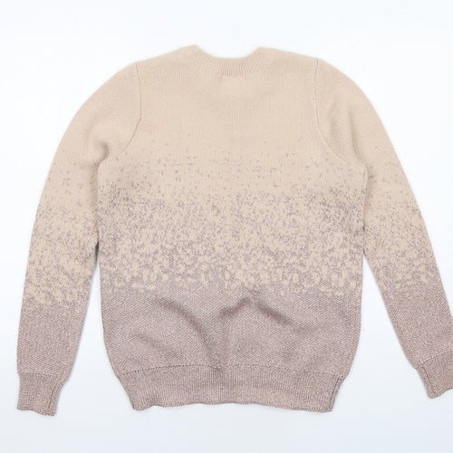 H&M Womens Pink Round Neck Acrylic Pullover Jumper Size S