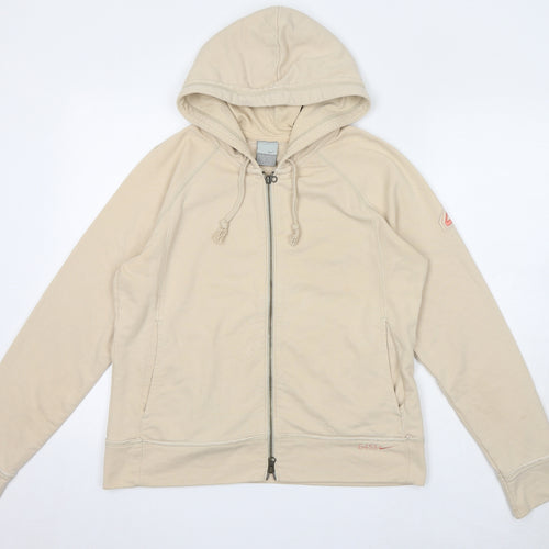 Nike Womens Beige Cotton Full Zip Hoodie Size XL Zip