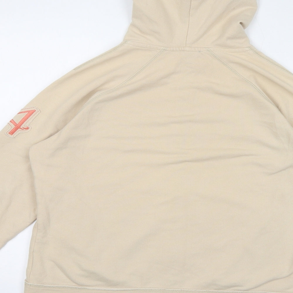 Nike Womens Beige Cotton Full Zip Hoodie Size XL Zip