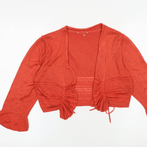 Per Una Womens Orange V-Neck Viscose Cardigan Jumper Size 10