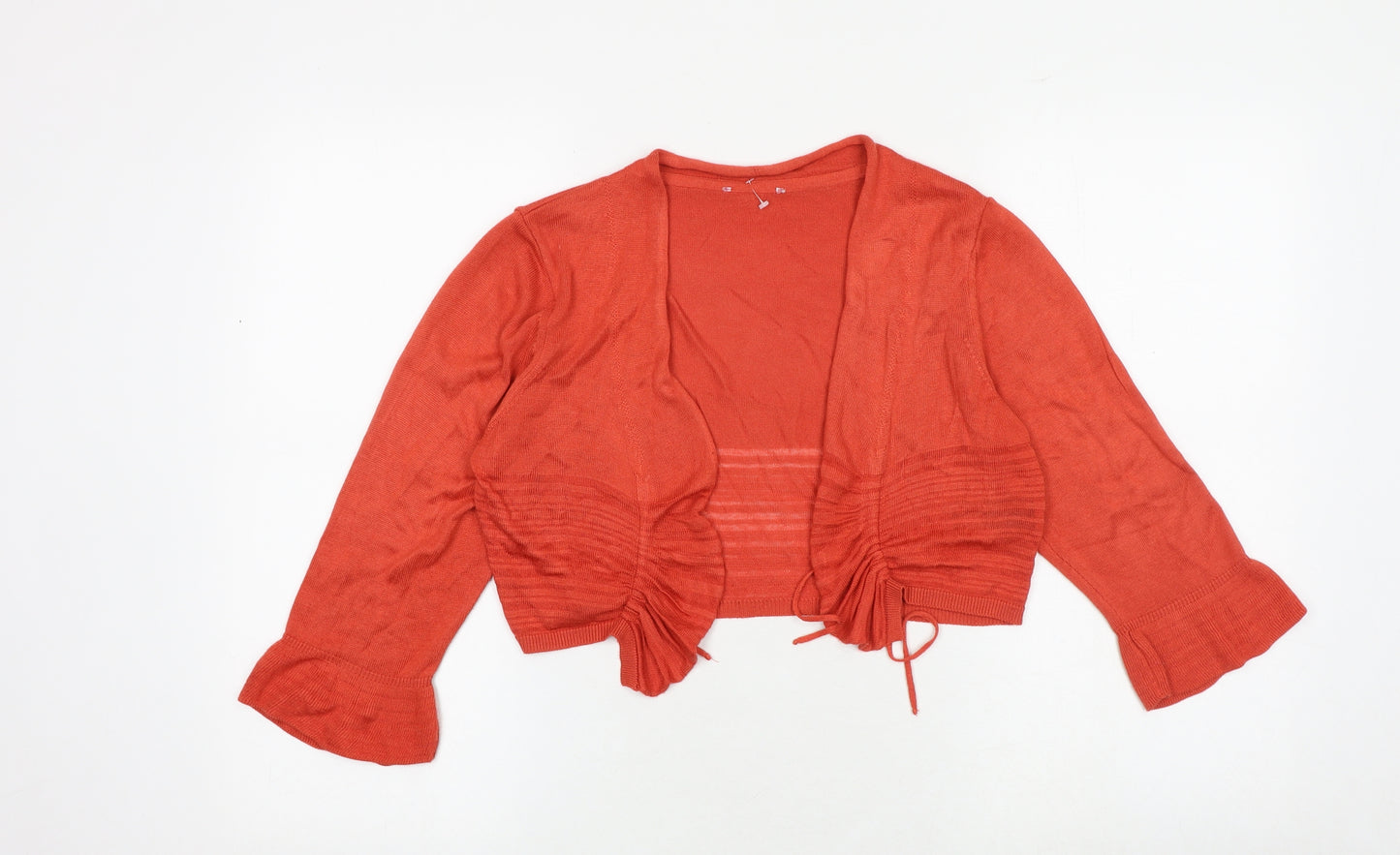 Per Una Womens Orange V-Neck Viscose Cardigan Jumper Size 10