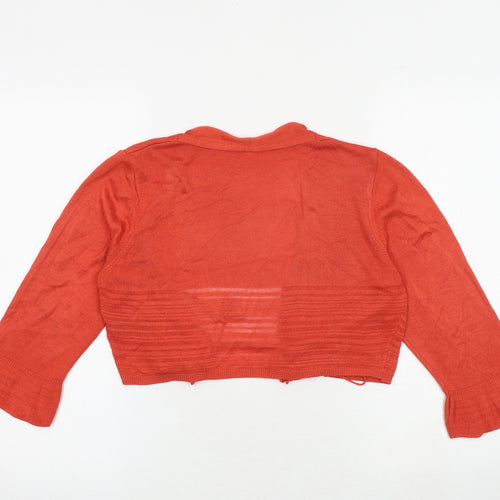 Per Una Womens Orange V-Neck Viscose Cardigan Jumper Size 10