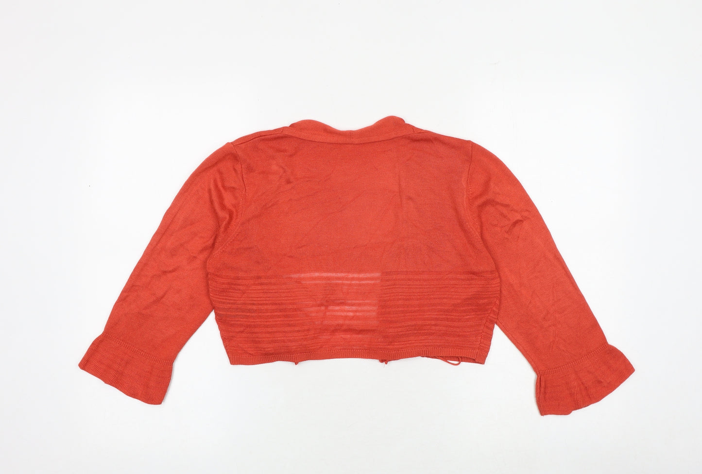 Per Una Womens Orange V-Neck Viscose Cardigan Jumper Size 10