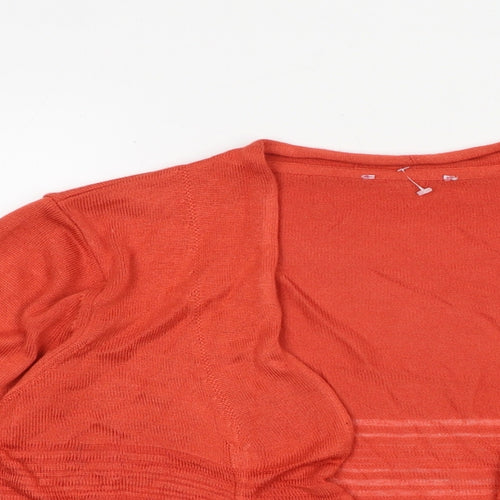 Per Una Womens Orange V-Neck Viscose Cardigan Jumper Size 10