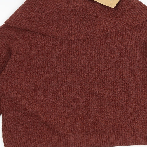Yes Lola Womens Red Roll Neck Cotton Pullover Jumper Size M