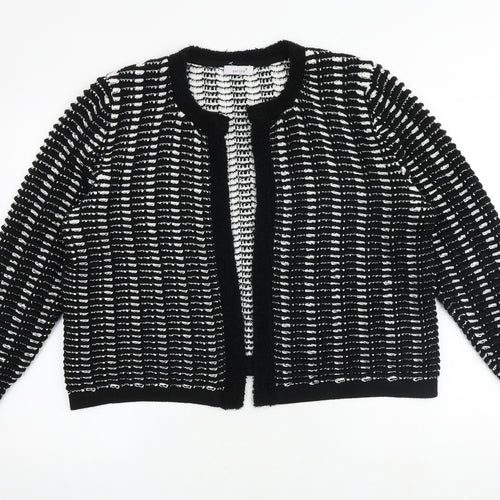 Per Una Womens Black Round Neck Acrylic Cardigan Jumper Size 20