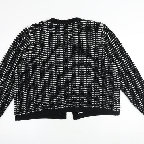 Per Una Womens Black Round Neck Acrylic Cardigan Jumper Size 20