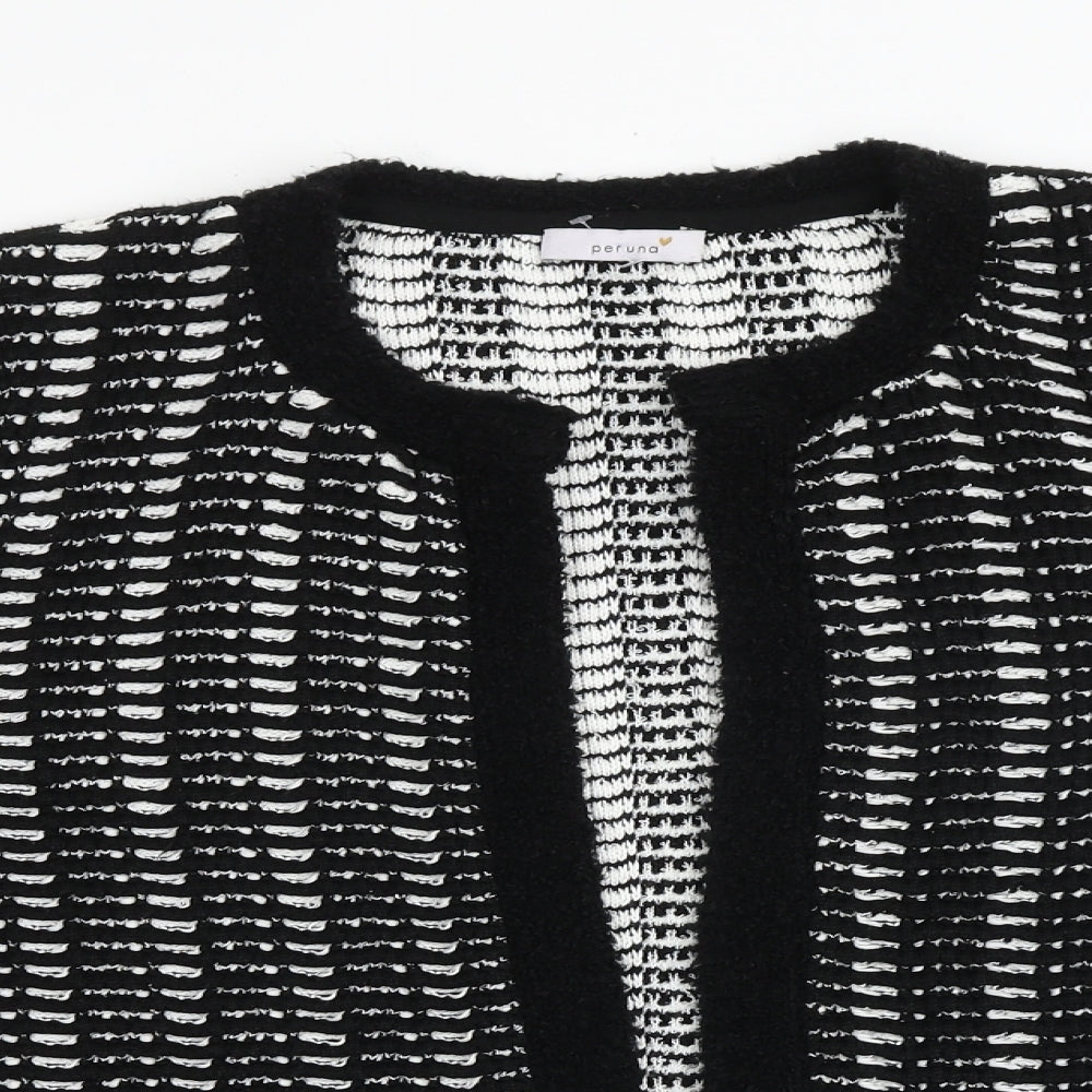 Per Una Womens Black Round Neck Acrylic Cardigan Jumper Size 20