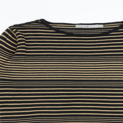 EWM Womens Multicoloured Round Neck Striped 100% Merino Wool Pullover Jumper Size 14 - Size 14-16