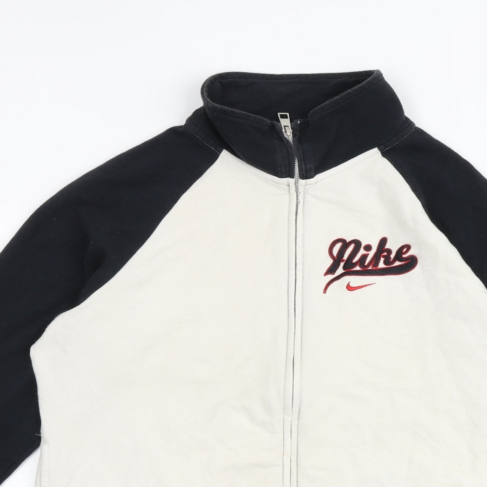 Nike Womens Multicoloured Colourblock 100% Cotton Full Zip Sweatshirt Size L Zip