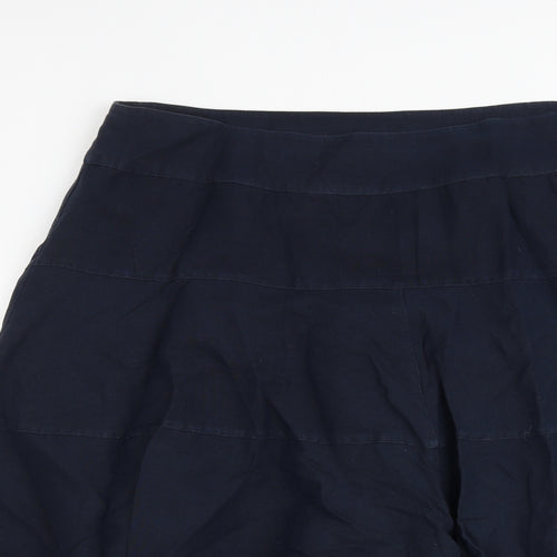 Per Una Womens Blue Cotton Swing Skirt Size 18 Zip