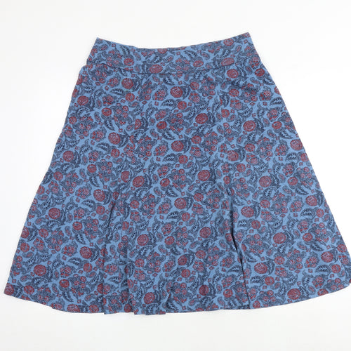 Marisota Womens Blue Floral Polyester Swing Skirt Size 18