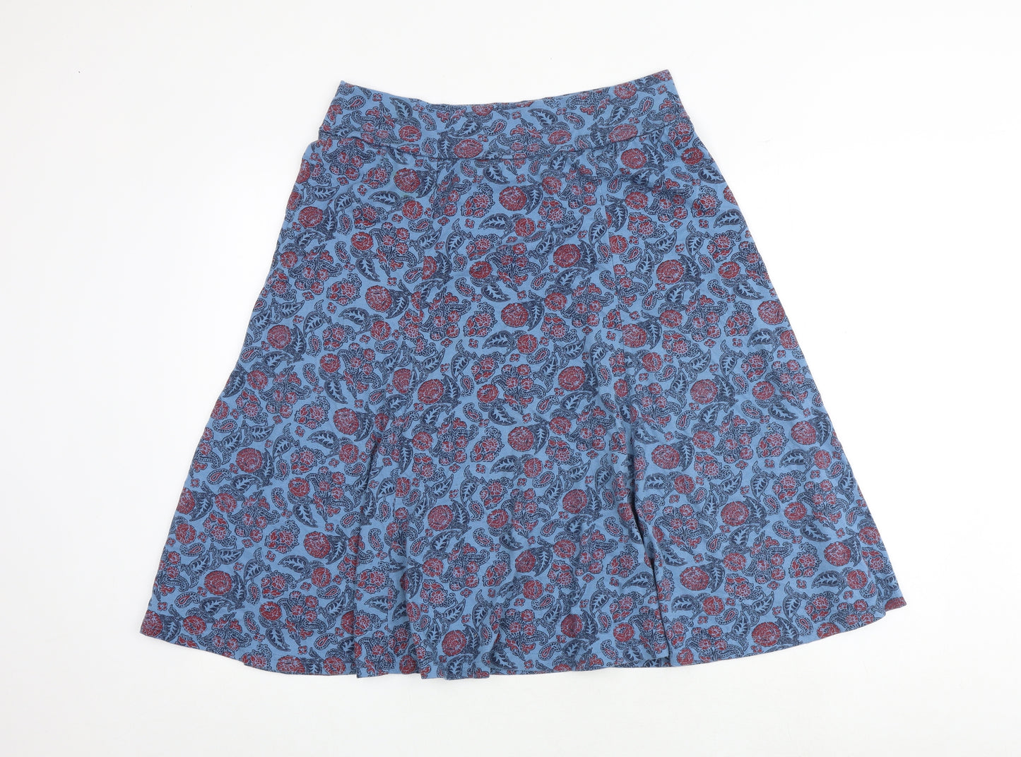 Marisota Womens Blue Floral Polyester Swing Skirt Size 18