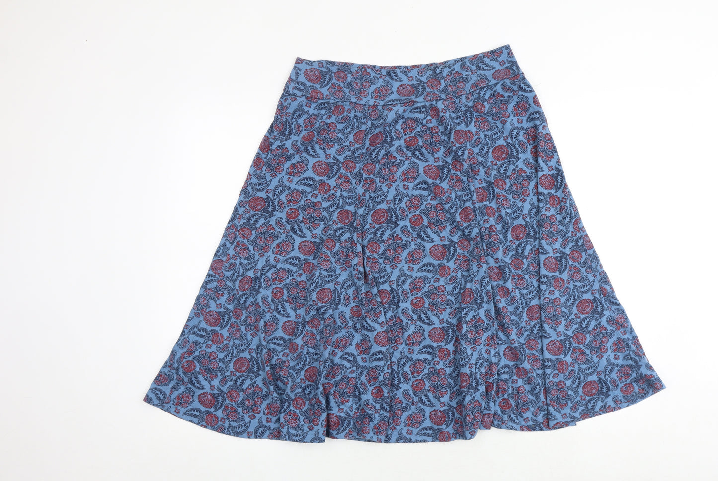 Marisota Womens Blue Floral Polyester Swing Skirt Size 18