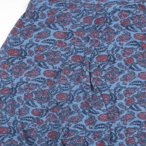 Marisota Womens Blue Floral Polyester Swing Skirt Size 18