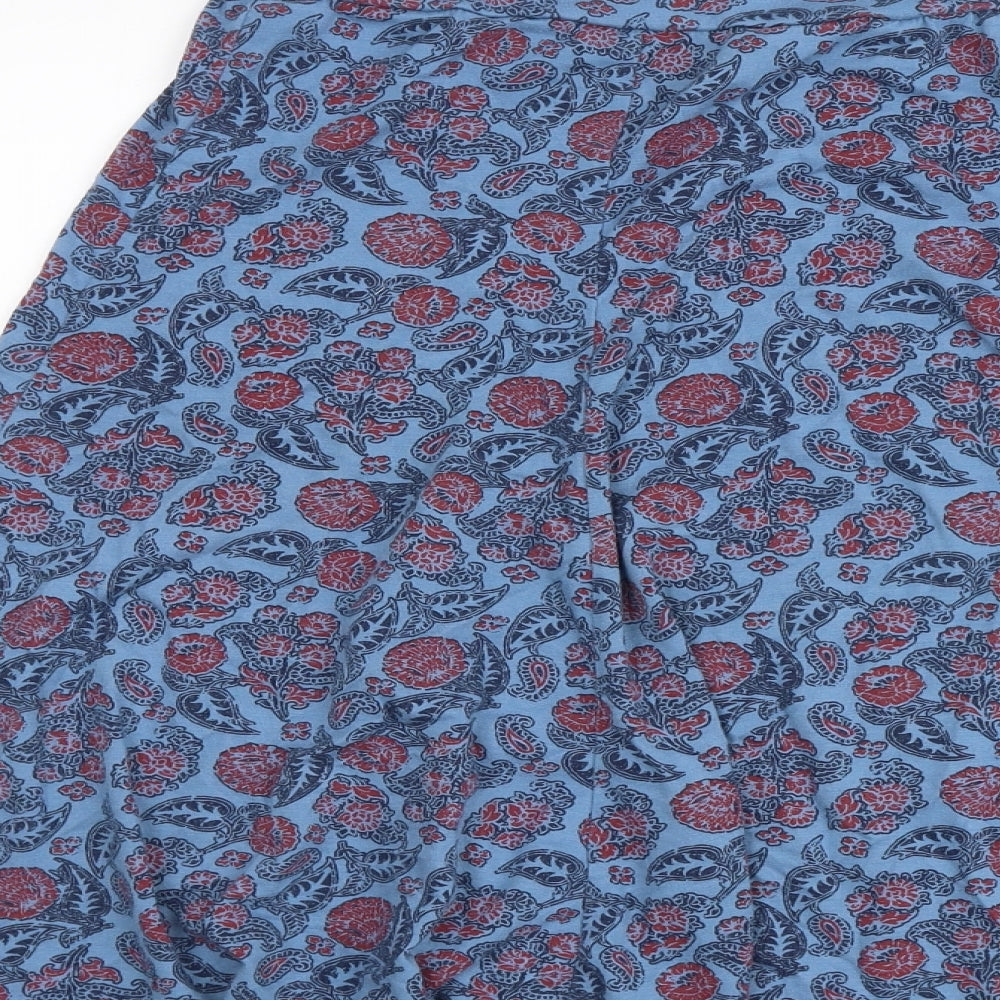 Marisota Womens Blue Floral Polyester Swing Skirt Size 18