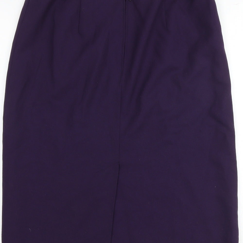 Jacques Vert Womens Purple Polyester A-Line Skirt Size 18 Zip