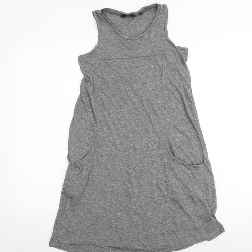 NEXT Womens Grey Polyester Tank Dress Size 8 Round Neck Pullover
