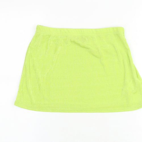 PRETTYLITTLETHING Womens Green Polyester Mini Skirt Size 12