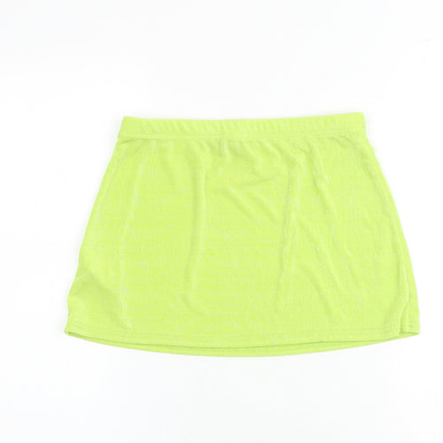 PRETTYLITTLETHING Womens Green Polyester Mini Skirt Size 12