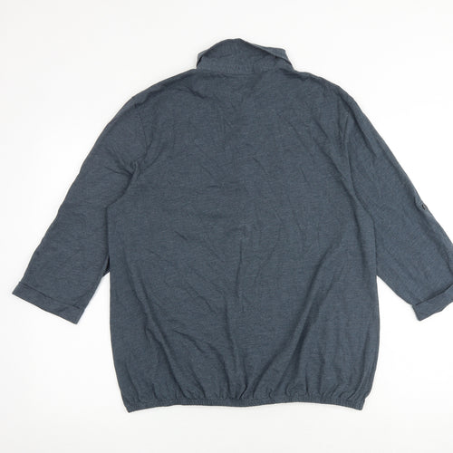 Cotton Traders Womens Grey Cotton Basic Polo Size 18 Collared