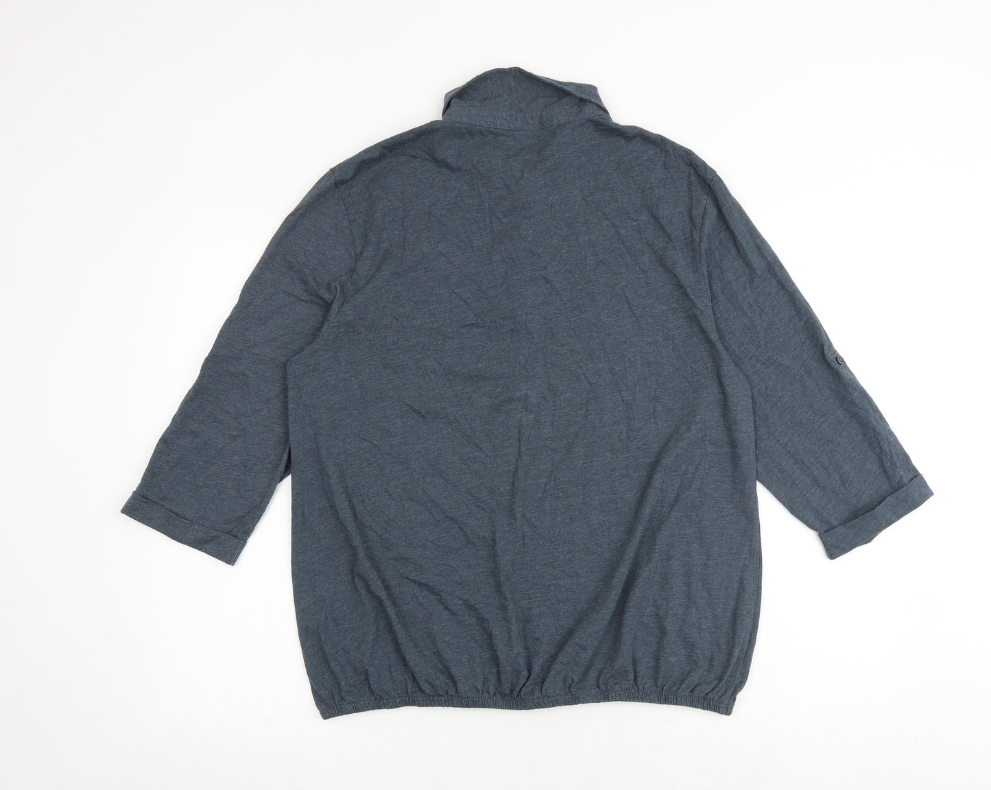 Cotton Traders Womens Grey Cotton Basic Polo Size 18 Collared
