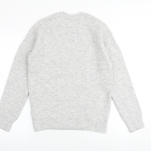 Marks and Spencer Womens Grey Round Neck Acrylic Pullover Jumper Size S