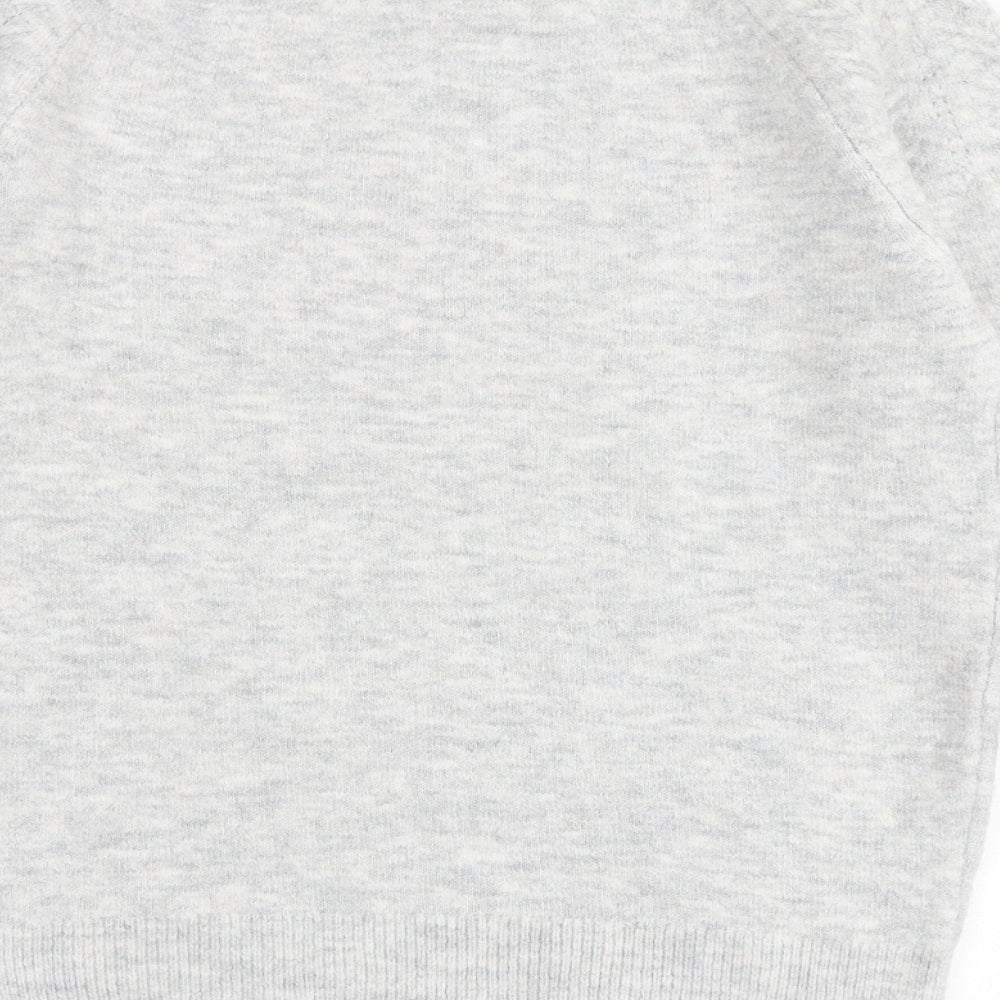 Marks and Spencer Womens Grey Round Neck Acrylic Pullover Jumper Size S