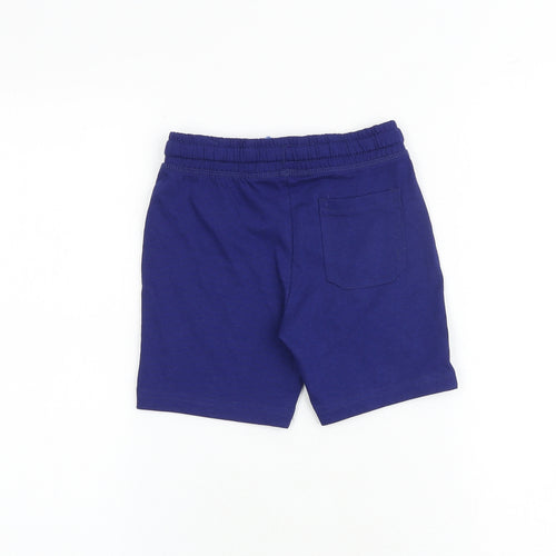 Mothercare Boys Blue 100% Cotton Sweat Shorts Size 3-4 Years Regular Drawstring