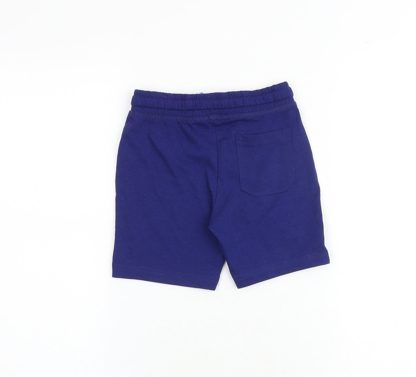 Mothercare Boys Blue 100% Cotton Sweat Shorts Size 3-4 Years Regular Drawstring