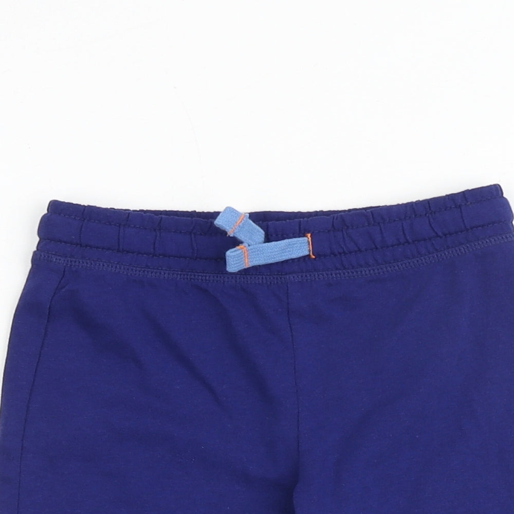 Mothercare Boys Blue 100% Cotton Sweat Shorts Size 3-4 Years Regular Drawstring