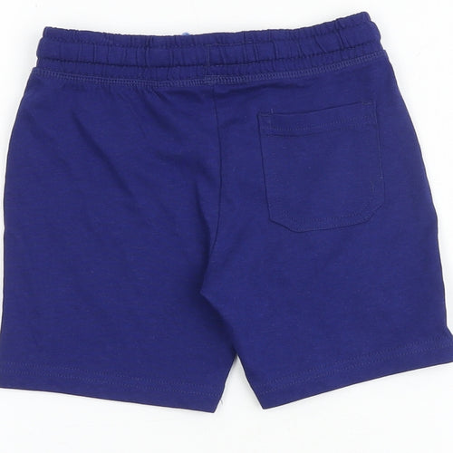 Mothercare Boys Blue 100% Cotton Sweat Shorts Size 3-4 Years Regular Drawstring