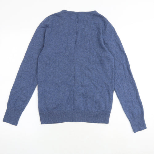 South Coast Womens Blue V-Neck Wool Cardigan Jumper Size 10