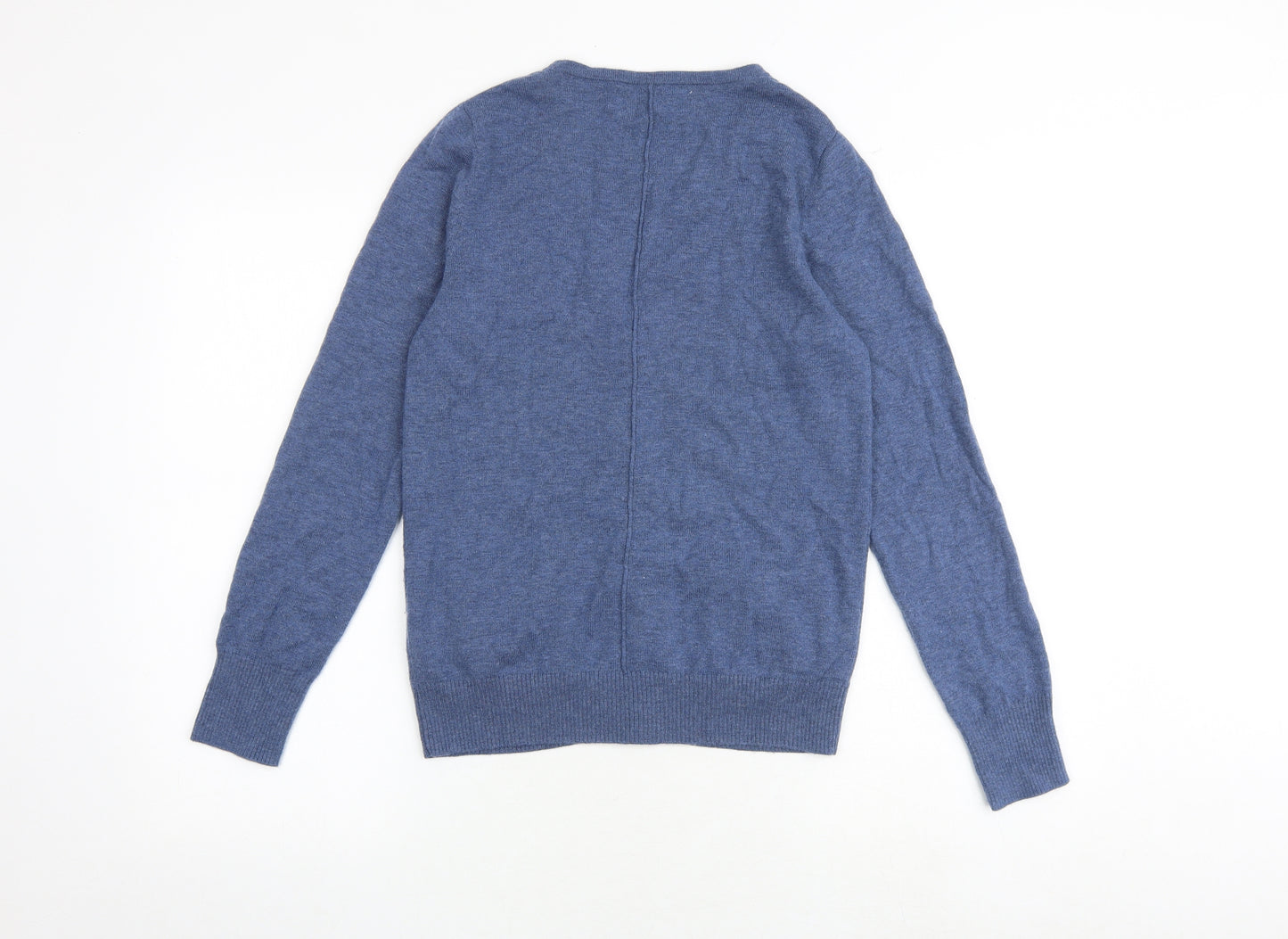 South Coast Womens Blue V-Neck Wool Cardigan Jumper Size 10