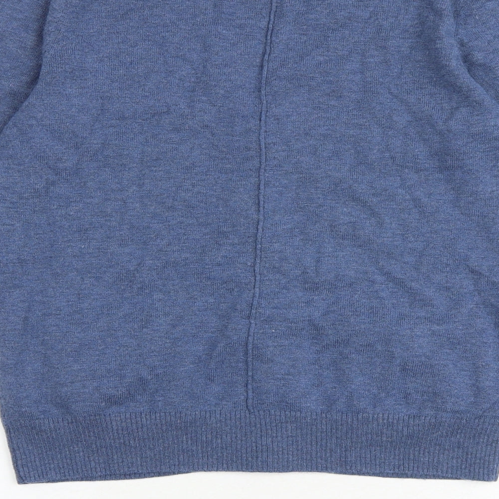 South Coast Womens Blue V-Neck Wool Cardigan Jumper Size 10