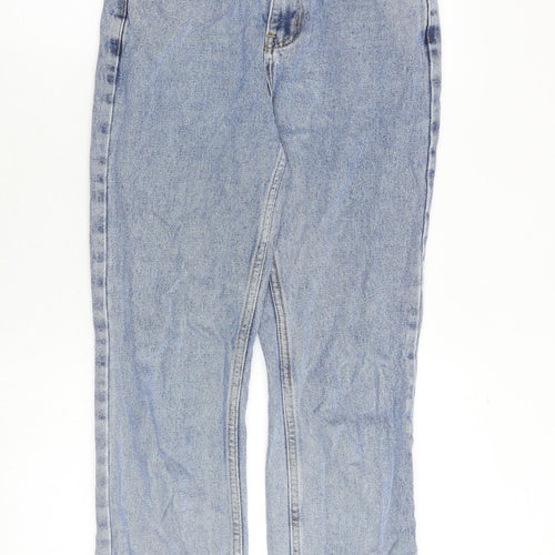 Momokrom Womens Blue Cotton Straight Jeans Size 8 Regular Zip