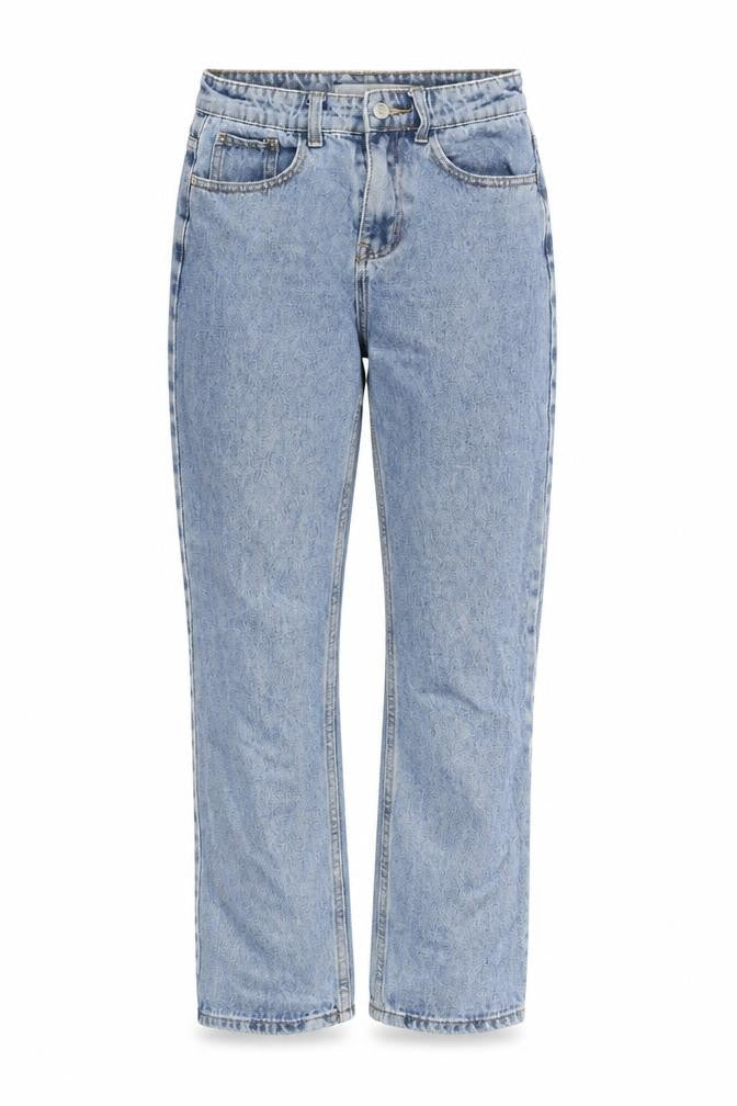 Momokrom Womens Blue Cotton Straight Jeans Size 8 Regular Zip