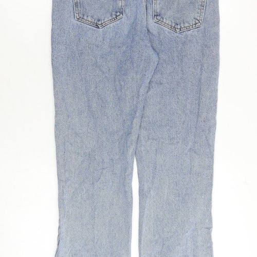 Momokrom Womens Blue Cotton Straight Jeans Size 8 Regular Zip